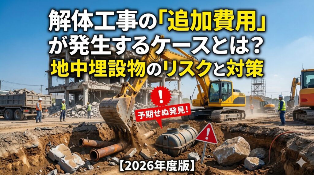 解体工事の「追加費用」が発生するケースとは？地中埋設物のリスクと対策【2026年度版】