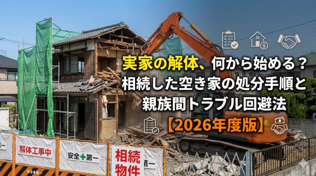 実家の解体、何から始める？相続した空き家の処分手順と親族間トラブル回避法【2026年度版】