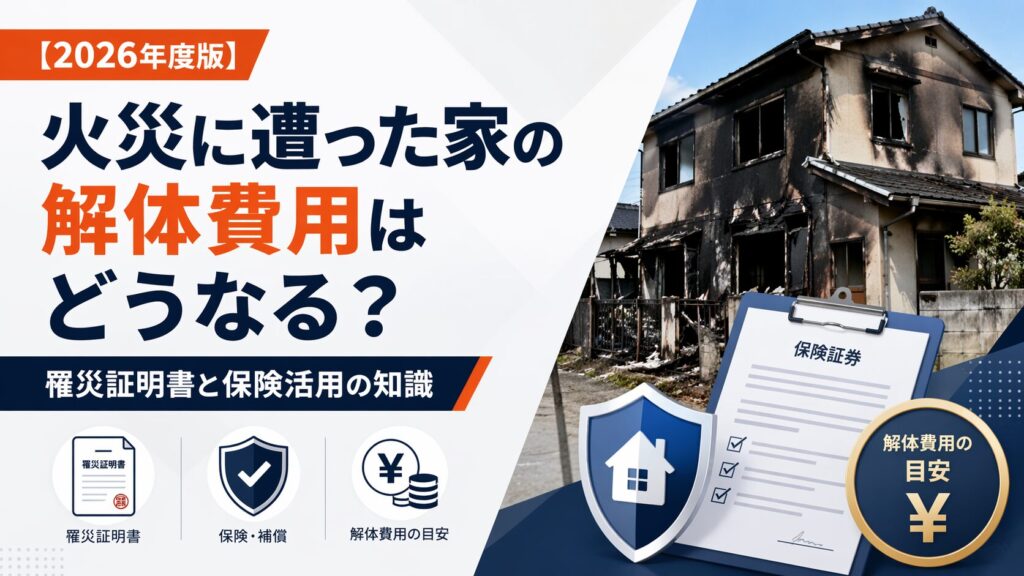 【2026年度版】火災に遭った家の解体費用はどうなる？罹災証明書と保険活用の知識