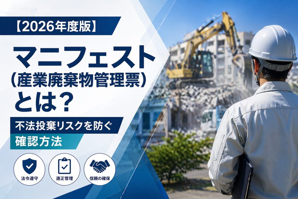 【2026年度版】マニフェスト（産業廃棄物管理票）とは？不法投棄リスクを防ぐ確認方法
